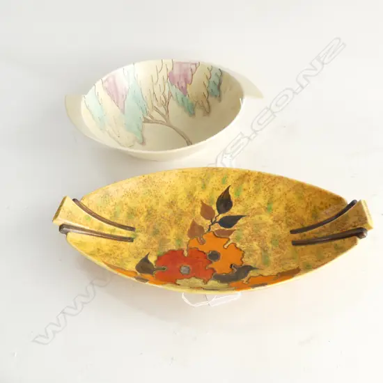 CARLTON WARE OVAL DISH AND DECO BOWL L 330 MM