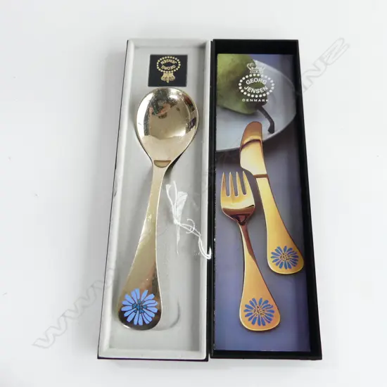 GEORG JENSEN 1980 BOXED SPOON L. 150mm