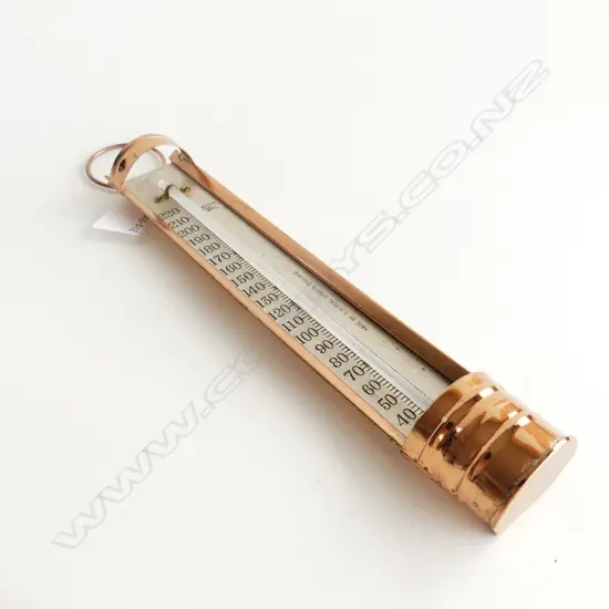 COPPER THERMOMETER FOR DIPPING IN LIQUID G.H. ZEAL ENGLAND L. 300MM 