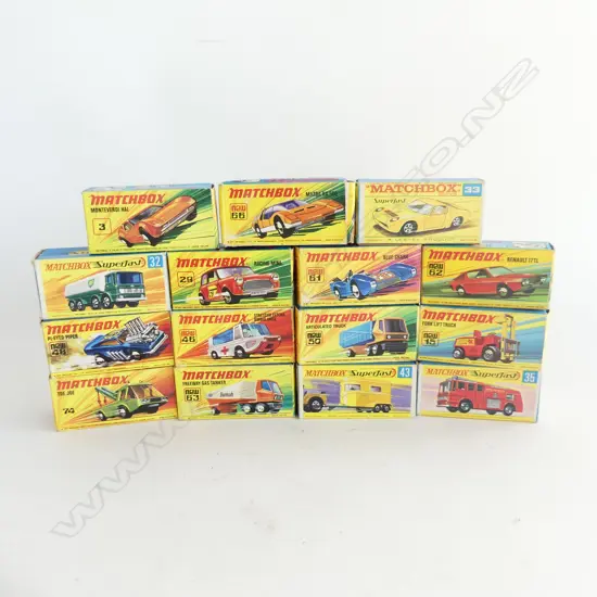 15 MATCHBOX 'SUPERFAST' MODEL VEHICLES, ALL BOXED (PLAYWORN)