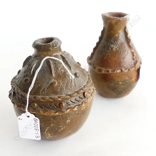 TWO  LAPITA POTTERY VASES H. 135MM