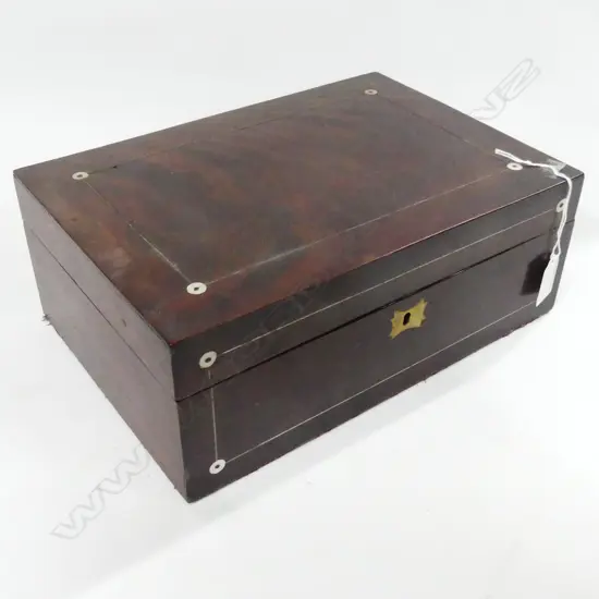 ROSEWOOD JEWLERY BOX WITH MOP INLAY W300 BY210MM