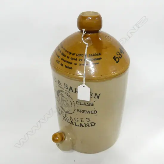 STONEWARE LARGE BOTTLE LONG & BARDEN NZ LABLE 350MM