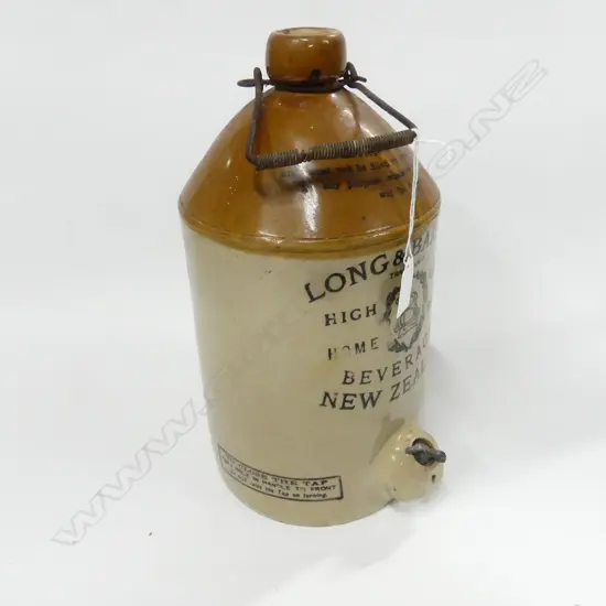 STONEWARE LARGE BOTTLE LONG & BARDEN NZ LABLE H350MM