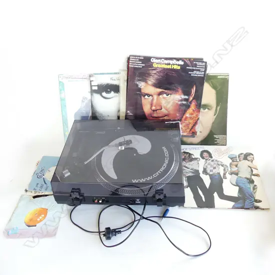 CITRONIC RECORD PLAYER + ASST. RECORDS 