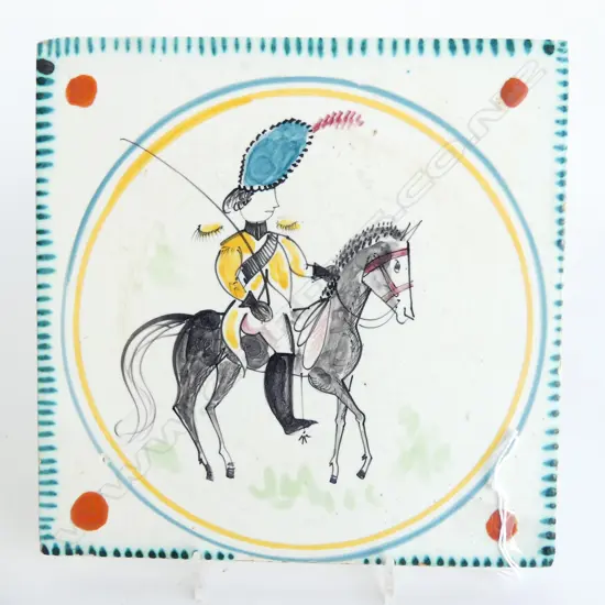 FRANCIS MILICE HAND PAINTED TILE FOR VALLAURIS POTTERY DIA 200mm