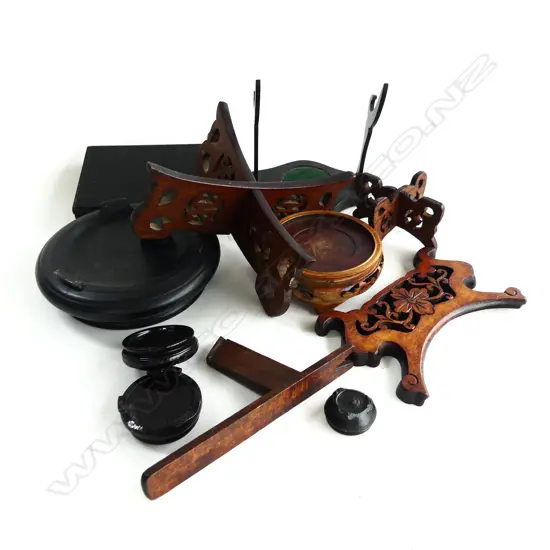 12 VINTAGE CHINESE CARVED WOODEN STANDS ETC FOR VASES, PLATES