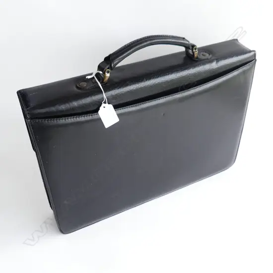KONEV NZ BLACK LEATHER SATCHEL W.410mm