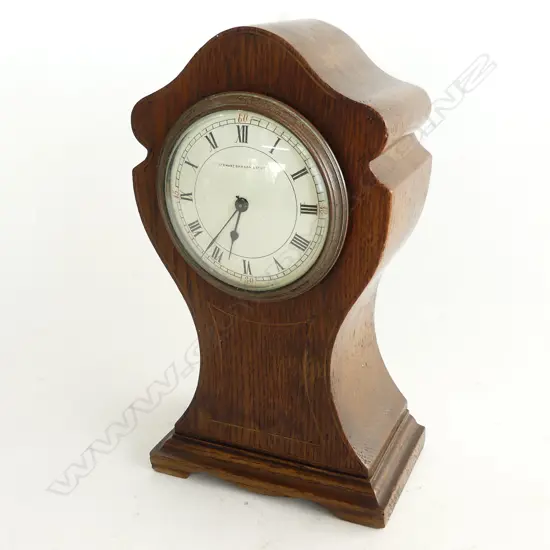 EDWARDIAN MANTLE CLOCK, WAISTED SHAPED, STEWART DAWSON & CO. H. 245MM