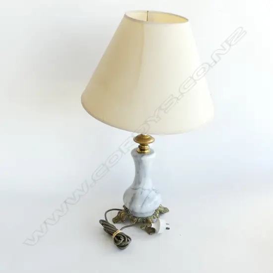 HEAVY GREY ONYX & BRASS LAMP H.600mm