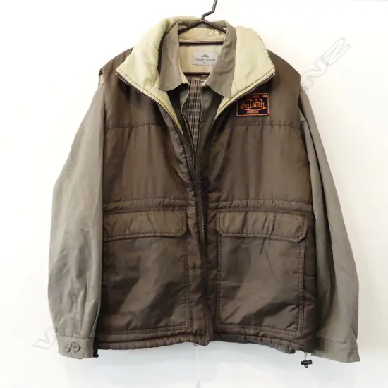 khaki OMAR SHARIF JACKET & VON DUTCH VEST L SIZE