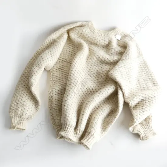 UNISEX CREAM WOOL CREW NECK SWEATER...