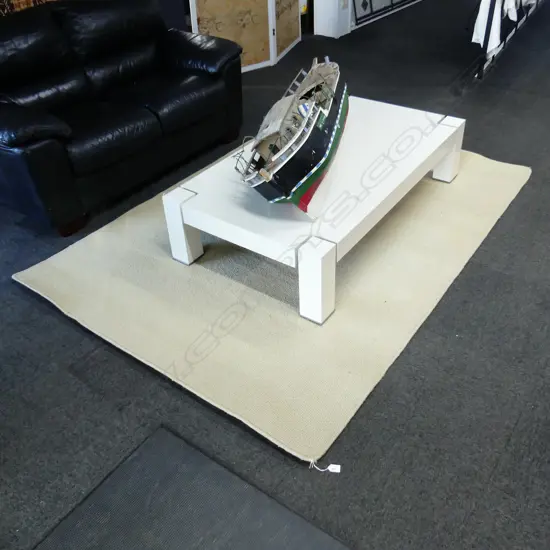 MACHINED BEIGE WOOL RUG 2200x1600mm