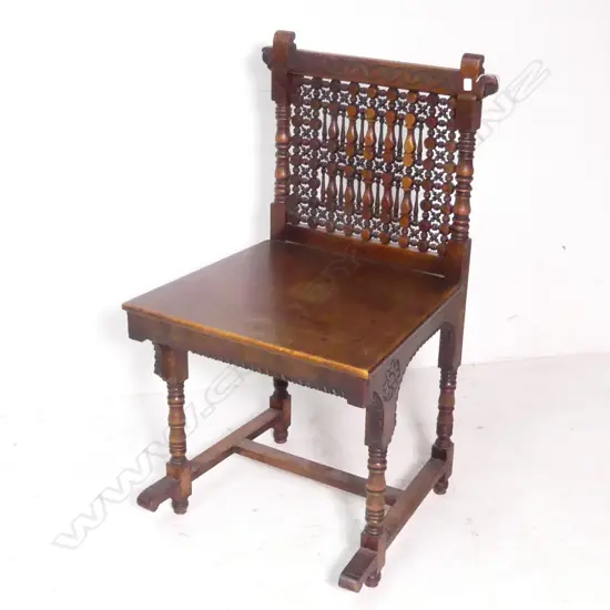 CARVED BOBBIN BACKED HALL CHAIR H880MM