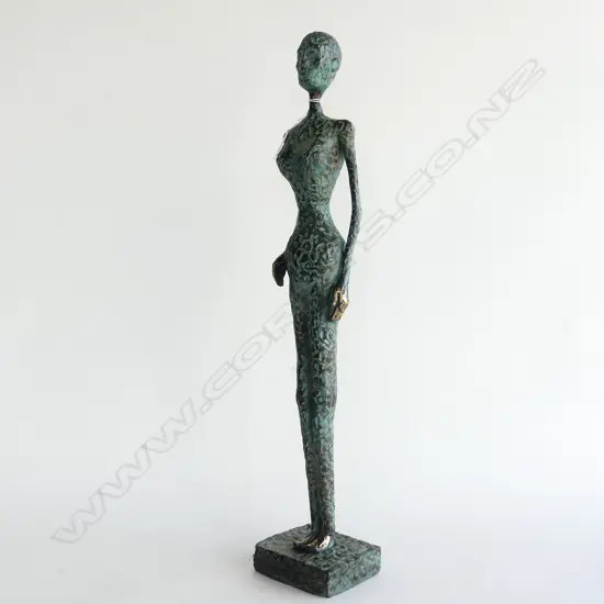 BRONZE ELONGATED FEMALE FIGURE H.640mm