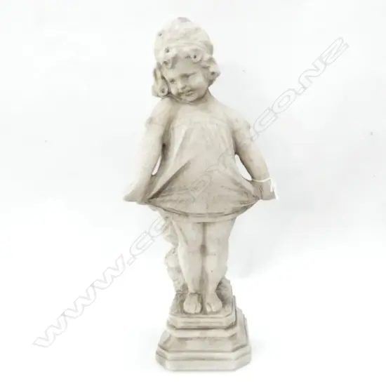 CONCRETE GARDEN VICTORIAN GIRL . WITH FLARED SKIRT. H. 600mm