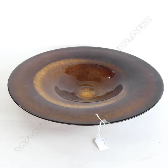 LG BROWN ART GLASS BOWL 460mm dia
