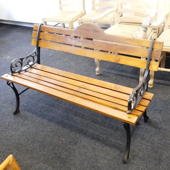 BENCH SEAT w. STENCIL 'PARISIENNE' L.1215mm