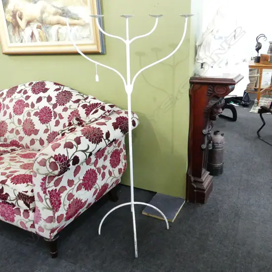 METAL 5 BRANCH FLOOR STANDING CANDLE STAND H1360