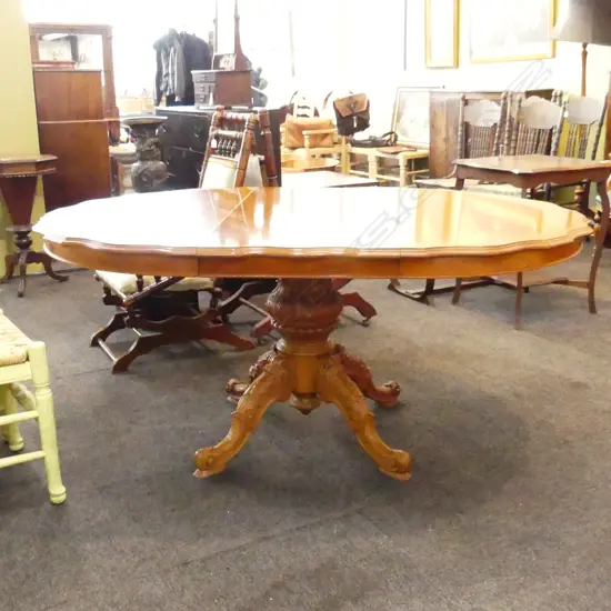 VICTORIAN STYLE PEDESTAL TABLE w. 1 LEAF BY R.A. & C. R. DAVIES LTD CHCH 1710x1200mm