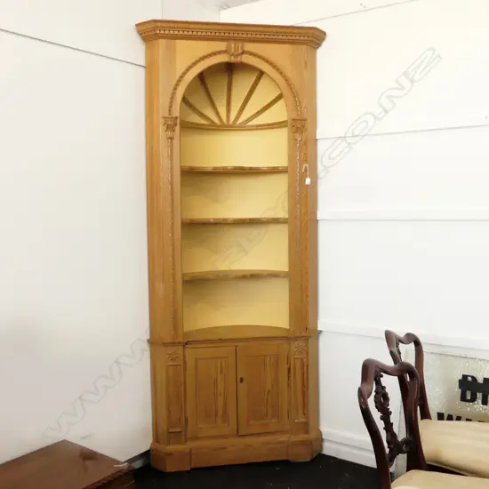 CARVED PINE CORNER GEORGIAN STYLE CABINET H2M300MM