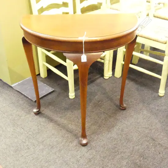 MAHOGANY DEMI LUNE TABLE 680x400x700mm