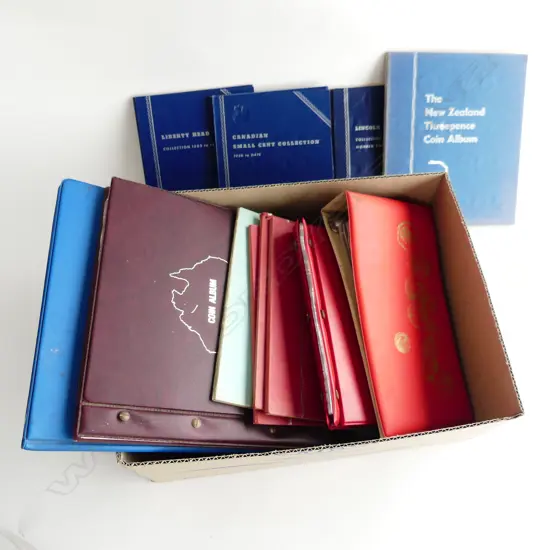 12 ASST. COIN ALBUMS (PARTLY FULL) + NOTE ALBUM