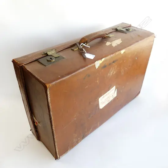 LG VINTAGE LEATHER SUITCASE 600x390x200mm