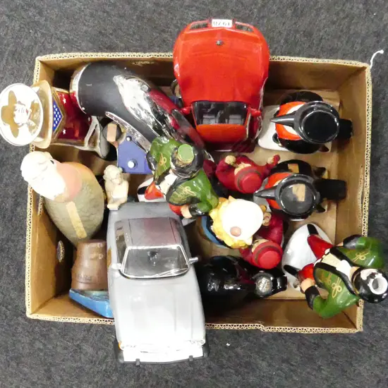 BOX LOT ASST. NOVELTY WHISKEY BOTTLES