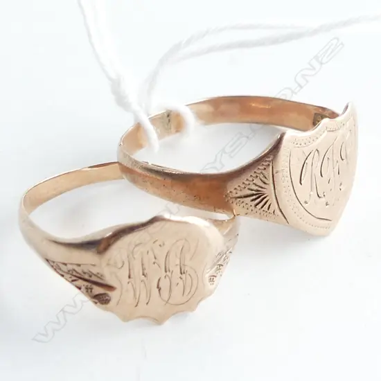 2 9CT ROSE GOLD SIGNET RINGS AF 3.5 GRAMS 