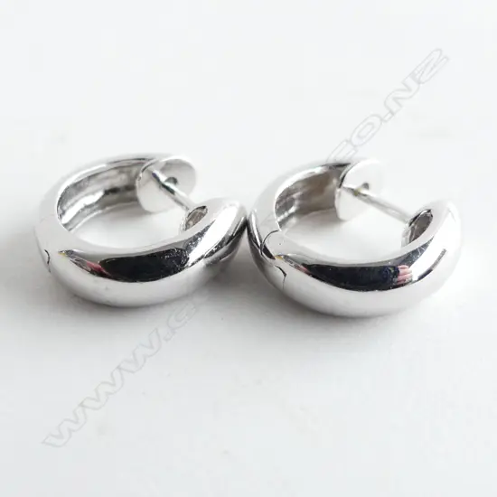 PR 9CT WHITE GOLD SM HOOP EARRINGS 2.3GMS