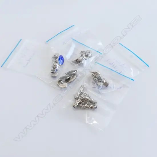 5 PRS DESIGNER SILVER CUUFLINKS: enamel rider &amp; dressage horse &#x2B; jockey caps &#x2B; propellers etc  