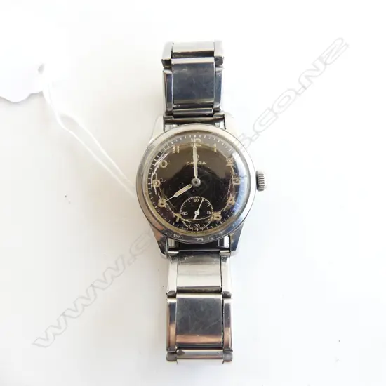 GENT&#x27;S VINTAGE BLACK DIAL OMEGA WRIST WATCH -  not in working order