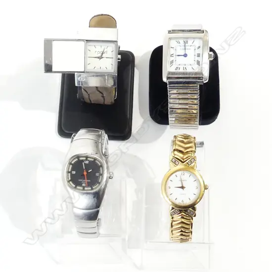 4 WATCHES; RIP CURL &amp; NIKE, FAUX DESIGNER WATCH &amp; LADIES OLYMPIC QUARTZ  - ALL WORKING