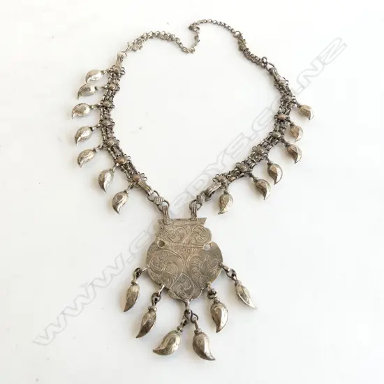 SILVER ETHNIC NECKLACE, TURKESTAN 