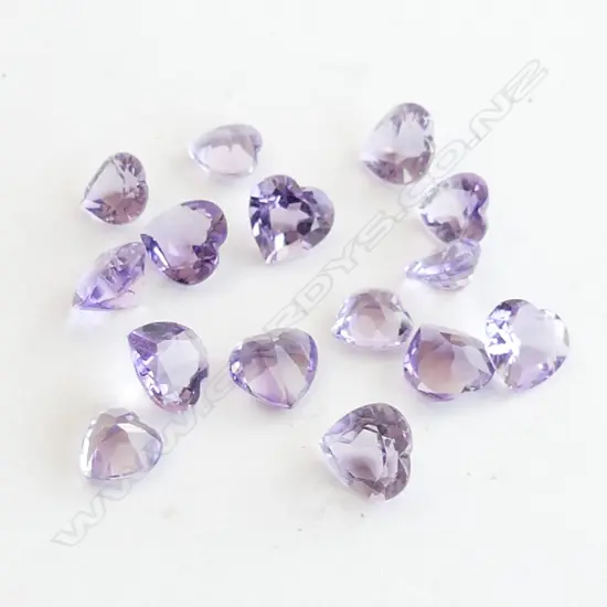 17 HEART SHAPE  AMETHYSTS