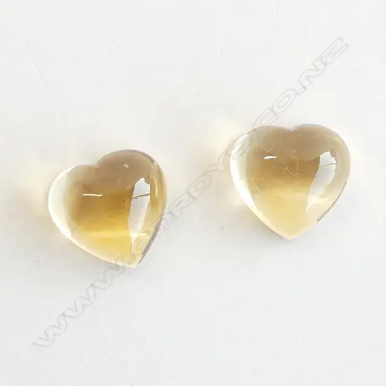PR HEART SHAPED CITRINE CABOCHONS 