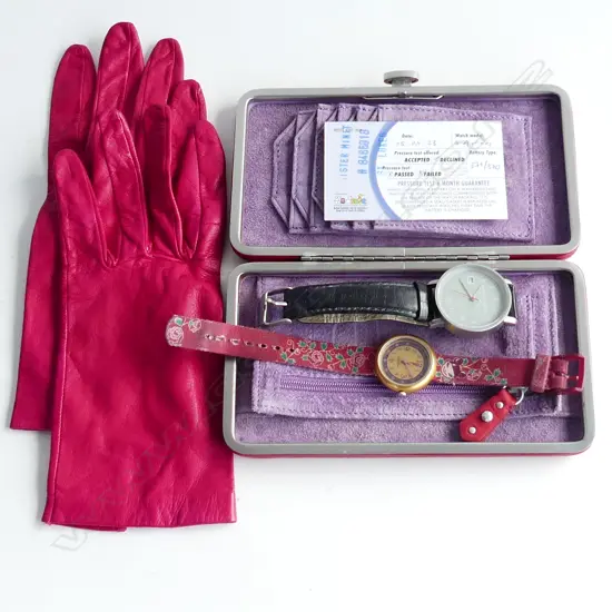 2 WATCHES; SCANDINAVIAN AIRLINES, OTHER + SIGRID OLSEN WALLET, PR LEATHER GLOVES