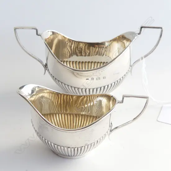 S/SILVER SUGAR & CREAM JUG H80MM  W117grms