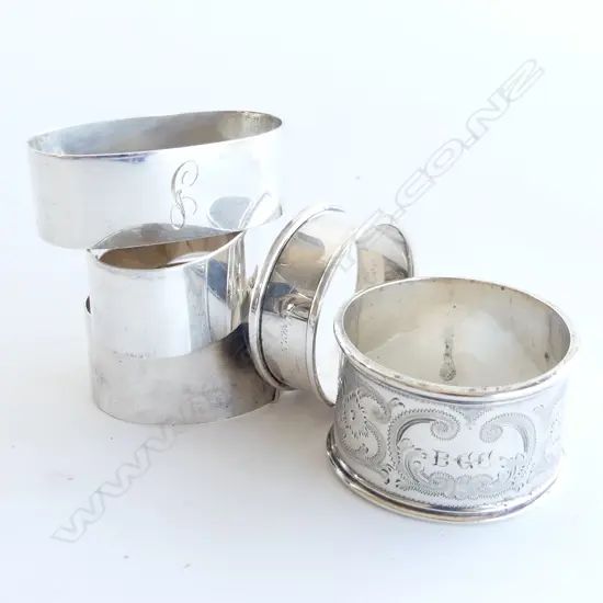 5 S/SILVER NAPKIN RINGS W100grms