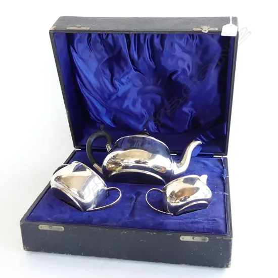BOXED S/SILVER 3 PC TEASET  TOTAL WIEGHT 514grms