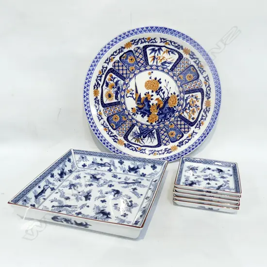 LG ROUND JAPANESE PLATE (DIA 365mm) + 6 PC SUSHI SET, 1 LG DISH & 5 SMALL