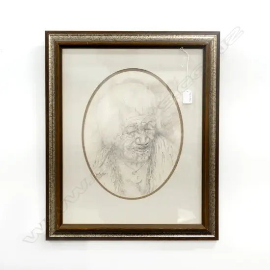 KARL SIM AFTER C. J. GOLDIE, PENCIL SKETCH OF MAORI WOMAN 330x255mm