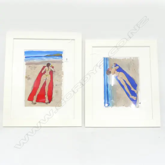 2 SUNBATHER ARTWORKS BY HEATHER LEONARD; 210x295mm / 335x230mm