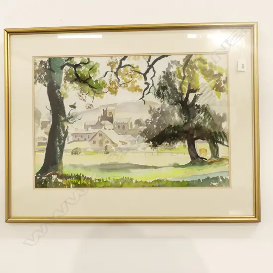 HAL YATES W/C VILLAGE SCENE 350 x 520mm