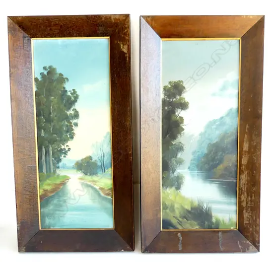 PAIR NZ COLONIAL ARTWORKS. BOTH SIGNED BY PAUL WREN H.600mm