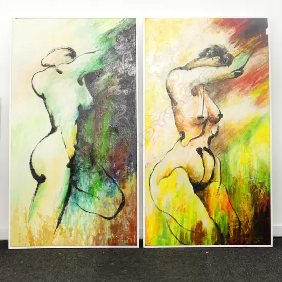 PR LISA CHEN ABSTRACT NUDES, ACRYLIC ON CANVAS 1150x630mm