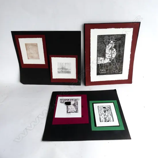 5 HENRYK SZYDLOWSKI UNFRAMED PRINTS; SLEEP WALKING, THE BOOT, FARMER, EVA, REBEL - LARGEST 210x140mm