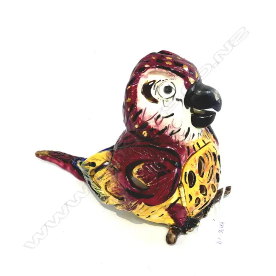 BLUE SKY CERAMICS, HEATHER GOLMINC PARROT CANDLE HOLDER L. 320 H. 170mm