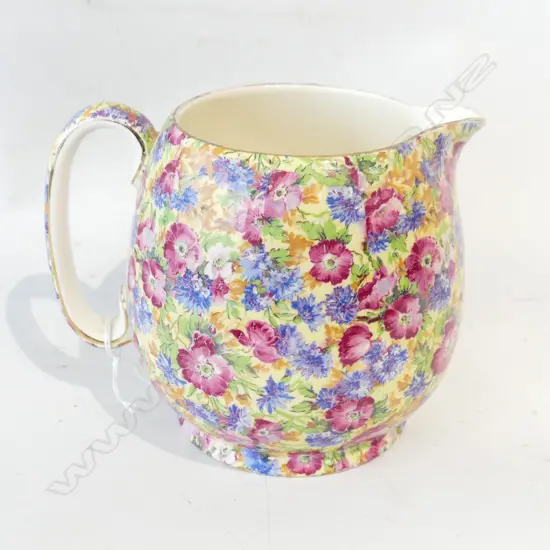 WINTON AOF CHINTZ LARGE MILK JUG IN ROYALTY PATTERN. W.160 H.125mm